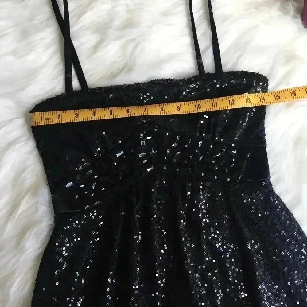 Jessica McClintock Black Sequin Bubble Dress - Picture 5 of 8